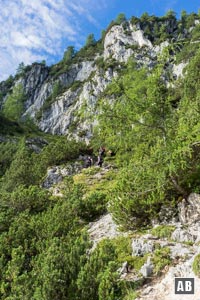 Im Hohen Gang... Über die teilweise mit Drahtseilen versicherten Serpentinen geht es steil empor