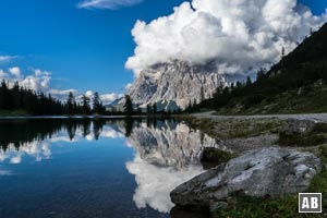 Der Seebensee mit der Zugspitze im Hintergrund