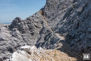 Rückblick auf die lange Querung in der Westflanke