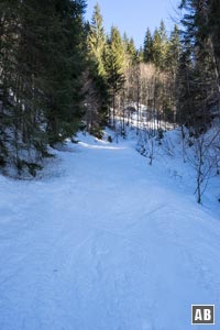 Die Route steilt sich erstmals ordentlich auf - verliert aber nach zwei Kehren wieder an Neigung.