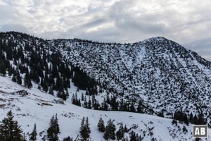 Blick vom Hirschberghaus auf den Hirschberg (Anstieg von links)