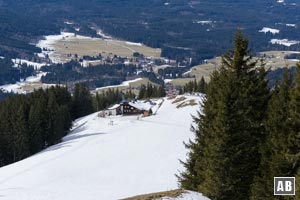 Nach dem Vorderen Hörnle peilen wir die schon sichtbare Hörnlehütte an