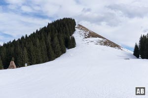 Rückblick von der Hütte auf das Vordere Hörnle