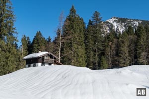 ...bis zu einem einsamen Gebäude - und dem Ende der Lichtung