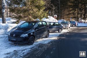 Start unserer Schneeschuhwanderung ist der Parkplatz Fredenbrücke vor der Ortschaft Waldhäuser