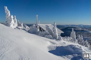 Die Zwieseler Hütte in aussichtsreicher Position.