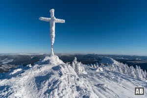 Am winterlichen Gipfel des Großen Arber