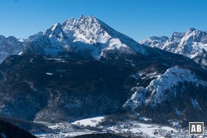 Der Watzmann mit dem Grünstein - gesehen von der Kehlsteinstraße.