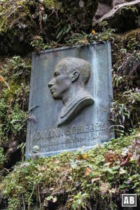 Gedenktafel für Johann Schiebel, dem Erschliesser der Breitachklamm