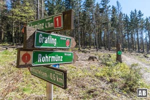 Um zum Ausgangspunkt zurück zu kommen müssen wir vor Loderhart scharf links abbiegen.