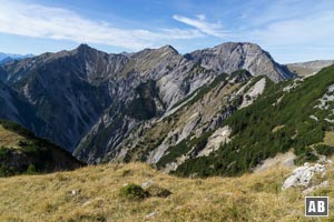 Aufstieg in Nachbarschaft von Schellschlicht und Kreuzspitze