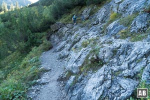 In der Geländestufe sorgen ein paar nette Kraxlstellen...