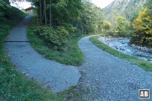 ...hinab zur Breitach und linker Hand der Fließrichtung nachlaufen