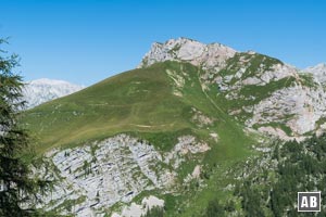 Ausblick auf den Fagstein mit dem Oberen Roßfeld