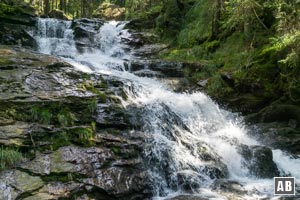 Eindrucksvolle Wasserstufe der Rieslochfälle