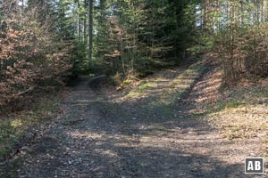 An der folgende Gabelung linker Hand einscheren