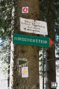 ...das beschilderte Finale hoch zum Hirschenstein-Dach