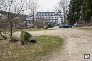 Der Parkplatz am Markbuchener Sattel - Ausganspunkt für die Knogl-Wanderung