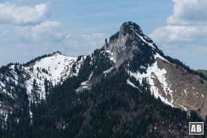 Der Buchstein, eindrucksvoll zu sehen vom Gipfel des Leonhardsteins