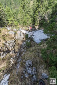 Tiefblick aus dem Mittelteil der Rinne