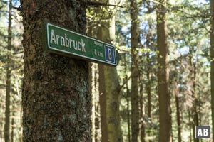 Im Abstieg vom Ödriegel sind die Wegweiser oft ungünstig zu unserer Laufrichtung angebracht