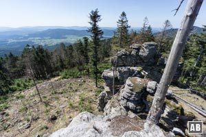 Blick vom östlichen Felsturm auf die beiden anderen