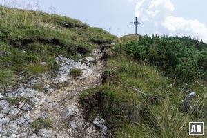 Rückblick auf den Gipfel der Notkarspitze