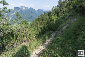 Wiederum ein Rechtsknick bringt uns für den finalen Talweg in Position