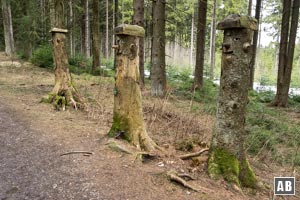 Die drei Hölzernen kündigen das Ende der Rundwanderung an...