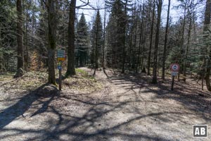 Am Wanderparkplatz Schönebene fädeln wir in den nach Süden beginnenden Wanderweg ein.