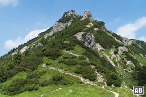 Der Anschluss vom Tavonaro Kreuz zum Stripsenkopf fällt deutlich steiler aus als unser bisheriger Weg