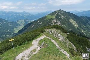 Für den Feldberg (im Hintergrund) halten wir uns zunächst an den Nordostgrat des Stripsenkopfs...