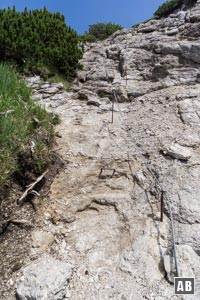 ...und über die steile Schlüsselstelle hinweg