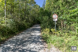 ...mündet in einer kleinen Teerstraße - die bergan nachgelaufen wird