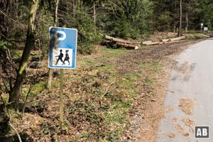 Der Wanderparkplatz an der Vogelsangstraße - kurz nachdem die Waldgrenze passiert wurde